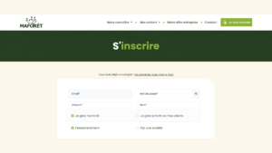 Créer un compte sur le web